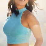 Fabletics água azul 420HR2282 tanque de sutiã embutido terry mulheres