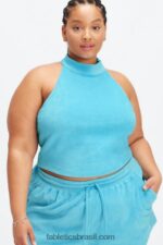 Fabletics água azul 420HR2282 tanque de sutiã embutido terry mulheres - Image 3