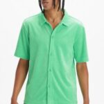 Fabletics água tropical 420HR3559 a ilha terry botão para cima homens