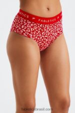 Fabletics alto beijo de leopardo vermelho 420HR2865 Calcinha cintura alta 24-7 mulheres - Image 3