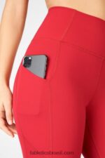 Fabletics alto vermelho 420HR810 legging oasis pureluxe cintura alta 7/8 53 mulheres - Image 3