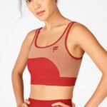 Fabletics alto vermelho/maplewood 420HR1662 sutiã esportivo reversível ensolarado de baixo impacto mulheres