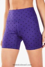 Fabletics ameixa de açúcar/bolinhas pretas 420HR591 shorts ultracool estampados de cintura alta mulheres