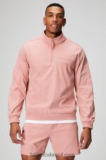 Fabletics ardósia rosa 420HR3639 the club cord 1/4 jaqueta com zíper homens