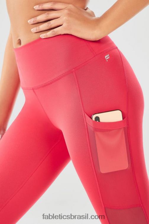 Fabletics ardósia rosa/vermelho adrenalina 420HR762 legging cintura alta powerhold on-the-go 43 mulheres - Image 2