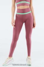 Fabletics argila rosa/água tropical 420HR1175 Legging cintura alta em malha esculpida mulheres
