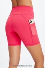 Fabletics argila rosa/água tropical 420HR263 on-the-go powerhold cintura alta 6'' curto 8 mulheres