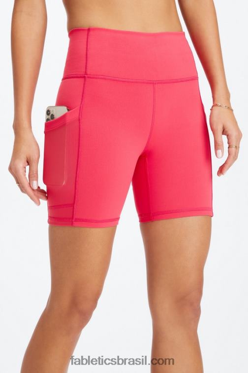 Fabletics argila rosa/água tropical 420HR263 on-the-go powerhold cintura alta 6'' curto 8 mulheres - Image 3
