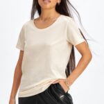 Fabletics aveia 420HR1992 T-shirt em jersey 100% algodão mulheres