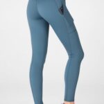 Fabletics azul celeste 420HR1094 legging utilitária trinity motion365+ hw mulheres