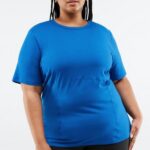 Fabletics azul elétrico 420HR2048 blusa manga curta fênix mulheres