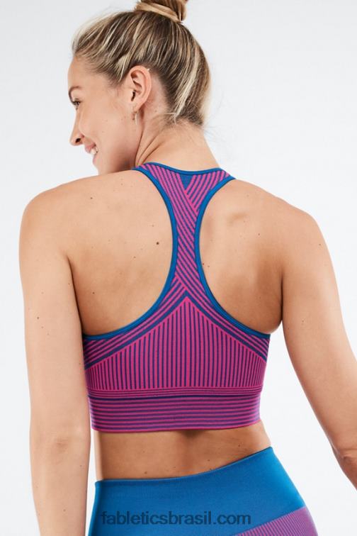 Fabletics azul elétrico/rosa brilhante 420HR1930 sutiã esportivo allyson de médio impacto mulheres - Image 3