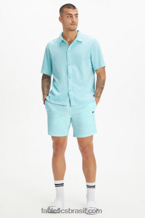 Fabletics azul nórdico 420HR3558 a ilha terry botão para cima homens - Image 3