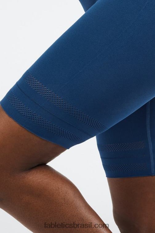 Fabletics baía enevoada/beijo de pêssego 420HR578 short cintura alta perfurado em malha esculpida mulheres - Image 3