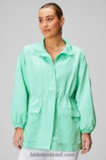 Fabletics baía enevoada/branco clássico 420HR2762 parka utilitária mulheres