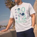 Fabletics bala de canhão branca 420HR3522 a camiseta r&r homens