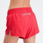 Fabletics batom vermelho/prata reflexivo 420HR273 respirar cintura média correr curto mulheres