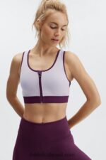 Fabletics berinjela cinza violeta/escura 420HR1422 elsie sutiã esportivo frontal com zíper de alto impacto mulheres - Image 2