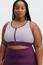 Fabletics berinjela cinza violeta/escura 420HR1423 elsie sutiã esportivo frontal com zíper de alto impacto mulheres - Image 2