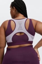 Fabletics berinjela cinza violeta/escura 420HR1423 elsie sutiã esportivo frontal com zíper de alto impacto mulheres
