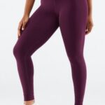 Fabletics berinjela escura 420HR1215 Legging de comprimento personalizado de cintura alta em malha esculpida mulheres