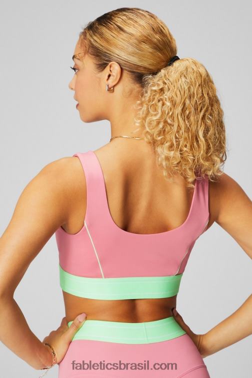 Fabletics blush rouge/limão açucarado 420HR1815 sutiã esportivo de médio impacto mulheres - Image 2