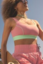 Fabletics blush rouge/limão açucarado 420HR1815 sutiã esportivo de médio impacto mulheres