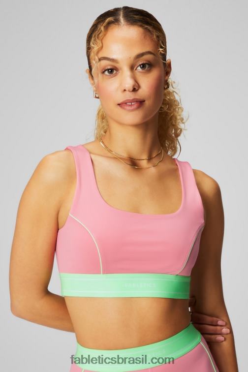 Fabletics blush rouge/limão açucarado 420HR1815 sutiã esportivo de médio impacto mulheres - Image 3