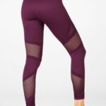 Fabletics Borgonha 420HR1226 mosaico cintura alta 7/8 mulheres