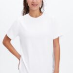 Fabletics branco 420HR2012 tee flexível seco mulheres