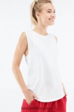 Fabletics branco 420HR2174 tanque muscular micah mulheres