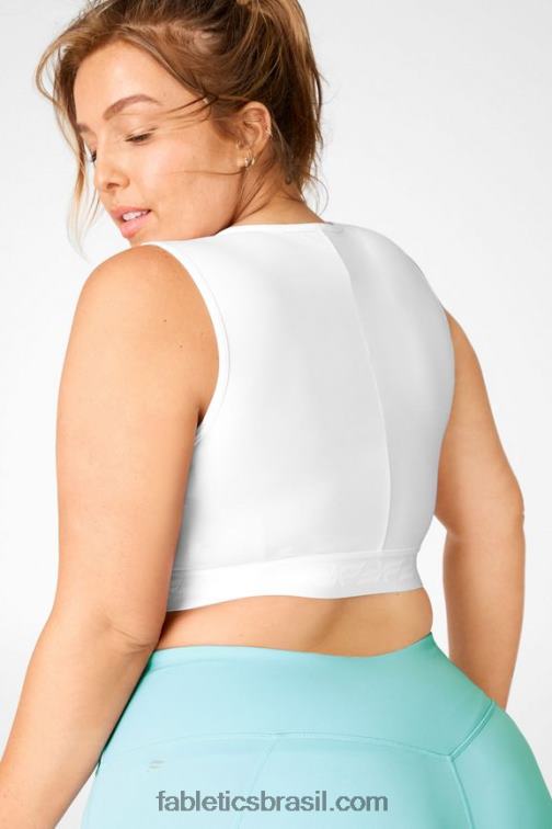 Fabletics branco 420HR2391 pia powertouch tanque de torção frontal leve mulheres - Image 3