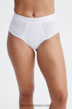 Fabletics branco 420HR2860 Calcinha cintura alta 24-7 mulheres - Image 2