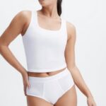 Fabletics branco 420HR2860 Calcinha cintura alta 24-7 mulheres