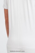 Fabletics Branco brilhante 420HR1981 phoenix lite blusa de manga curta mulheres - Image 3