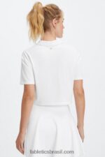 Fabletics Branco brilhante 420HR2001 polo de manga curta boxy mulheres - Image 2