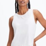 Fabletics Branco brilhante 420HR2209 tanque muscular dry-flex mulheres