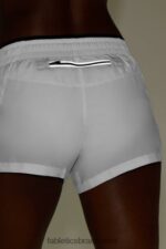 Fabletics branco brilhante/preto/prata reflexivo 420HR277 respirar cintura média correr curto mulheres - Image 4