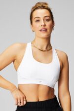 Fabletics branco clássico 420HR1393 sutiã esportivo de alto impacto belle racerback mulheres - Image 2