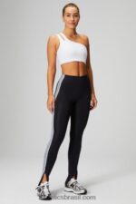Fabletics branco clássico 420HR1487 sutiã midi assimétrico alça dupla mulheres - Image 4