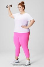 Fabletics branco clássico 420HR1951 top de manga curta tecnologia de penas mulheres - Image 3