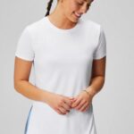Fabletics branco clássico 420HR1972 túnica manga curta dry-flex mulheres