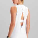 Fabletics branco clássico 420HR2118 tanque traseiro aberto dry-flex mulheres
