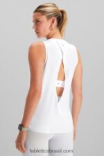 Fabletics branco clássico 420HR2118 tanque traseiro aberto dry-flex mulheres