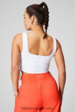 Fabletics branco clássico 420HR2154 tanque de sutiã embutido franzido mulheres - Image 3