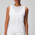 Fabletics branco clássico 420HR2172 tanque muscular micah mulheres
