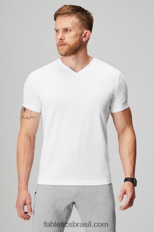 fabletics_branco_classico_420hr3494_o_pescoco_24_7_v_homens.jpg Fabletics branco clássico 420HR3494 o pescoço 24-7 v homens - Image 1