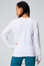 Fabletics branco hidro 420HR2598 camiseta manga longa dry-flex mulheres - Image 2