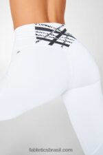 Fabletics branco/micro ponto 420HR1318 boost ii capri cintura alta com tiras mulheres - Image 2