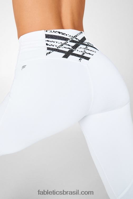 Fabletics branco/micro ponto 420HR1318 boost ii capri cintura alta com tiras mulheres - Image 2
